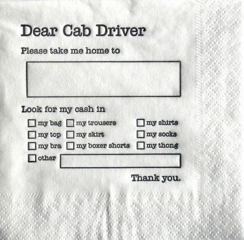 Üzenet a taxisnak